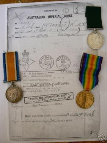 War medals of Robert McKay McIntosh