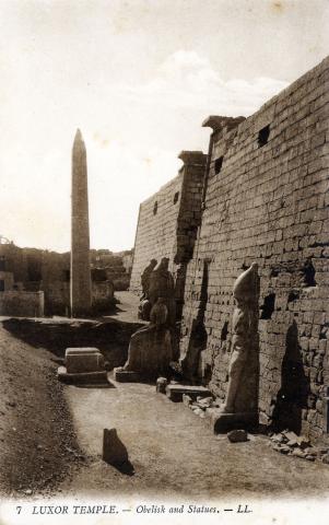 Sepia picture of Luxor temple in Egypt