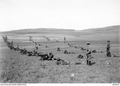 Photograph of machine gun squadron