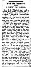 Scan of a newspaper clipping from the Illawarra Mercury about correspondence from Muriel Wakeford.