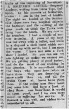 Scan of newspaper clipping of A Soldier's Letter