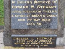 Grave of Edward Stewart and wife Thelma. 
