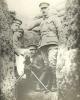 Sepia photograph of three soldiers in uniform in Gallipolli