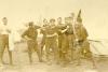 Sepia photograph of soldiers. 